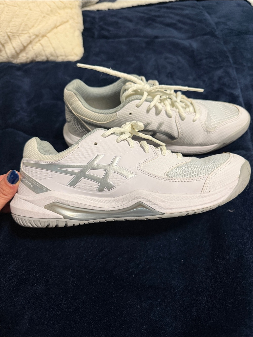 ASICS White and Light Gray Women's Shoes - Picture 6 of 9